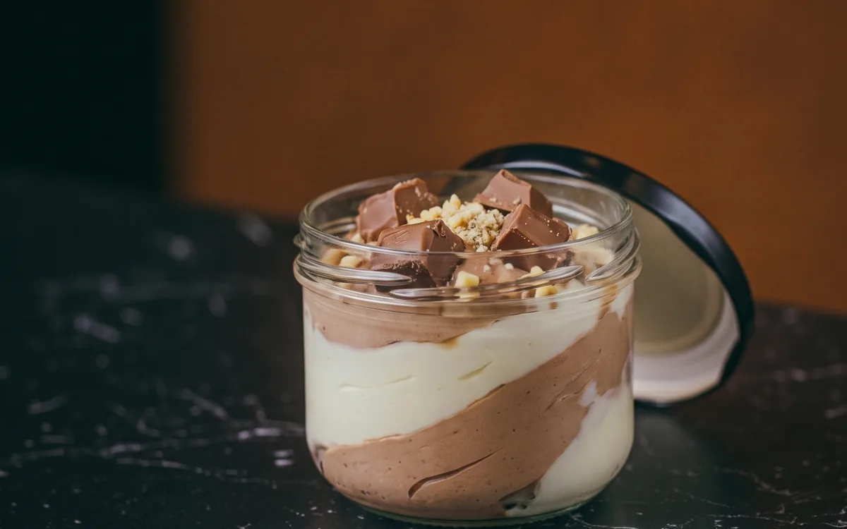 Tarrina de Kinder: tarrina helada de chocolate con leche kinder
